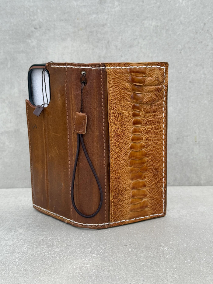 Handmade Leather Wallet Case: Luxury Wireless Phone Cover