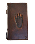 Handmade Leather Wallet Case: Samsung Galaxy, Bear Paw Design