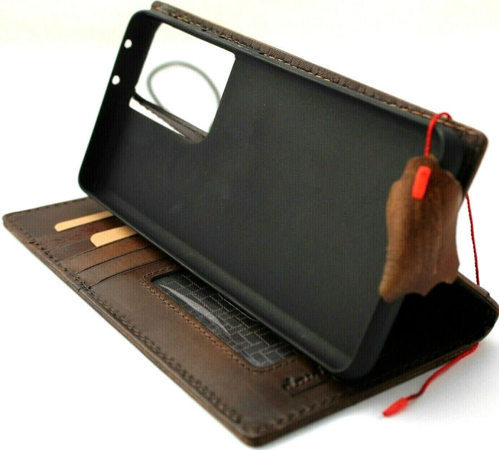 Handmade Leather Wallet Case: Samsung Galaxy, Bear Paw Design