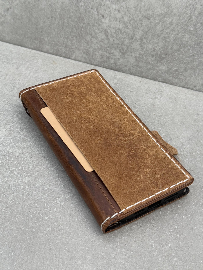 Handmade Leather Wallet Case: Samsung Galaxy Book Design