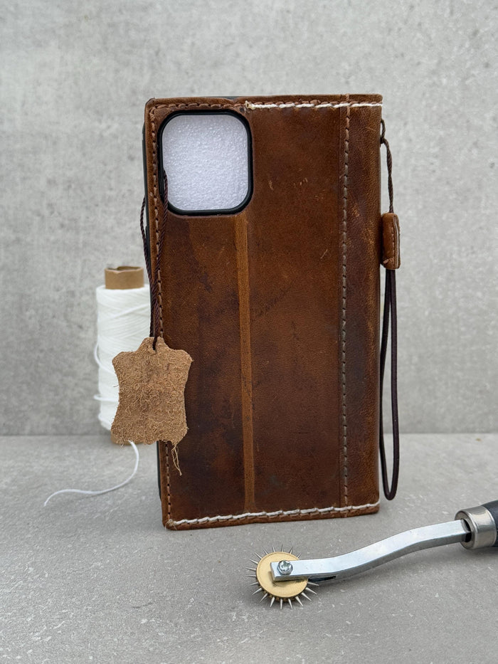 Handmade Leather Wallet Case: Samsung Galaxy Book Design