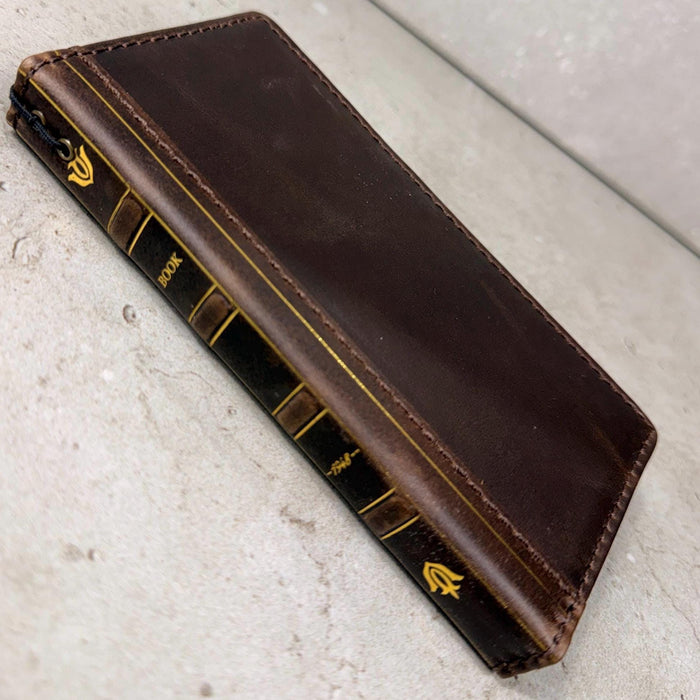 Handmade Leather Wallet Case: Samsung Galaxy, Card Slots, Book Design
