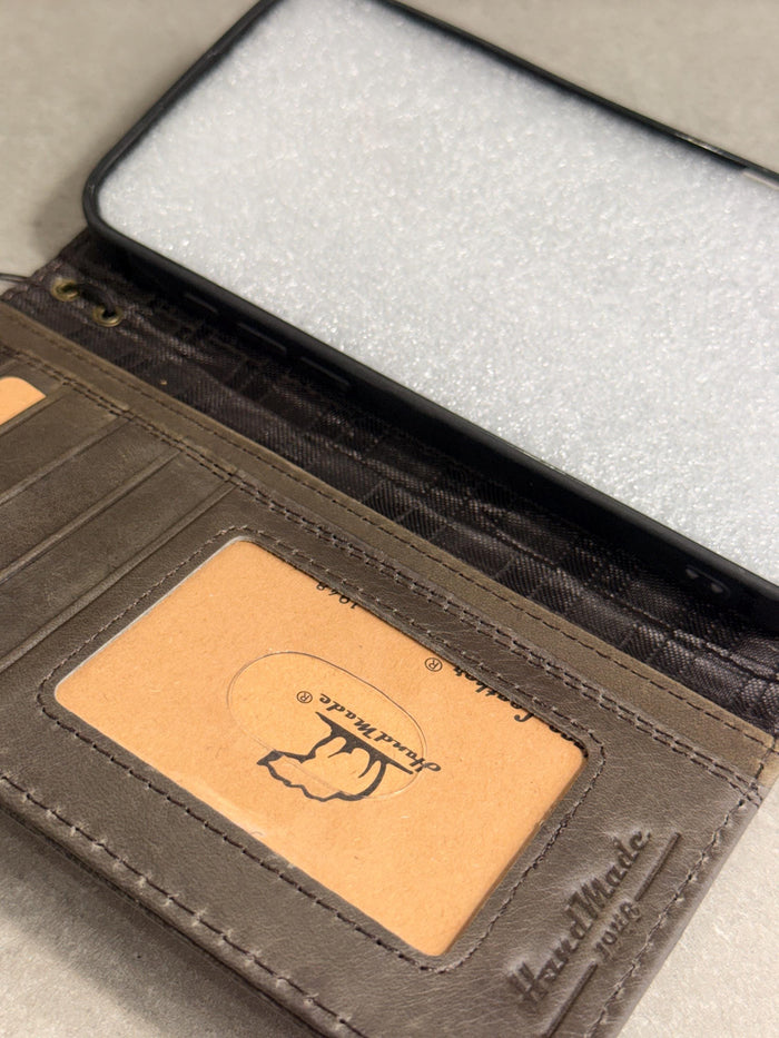 Handmade Leather Wallet Case: Samsung Galaxy, Card Slots, Book Design
