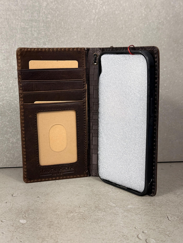 Handmade Leather Wallet Case: Samsung Galaxy, Card Slots, Book Design