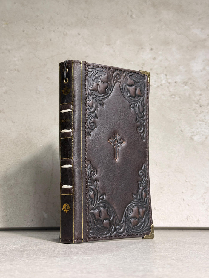 Handmade Leather Wallet Case: Samsung Galaxy, Card Slots, Book Design