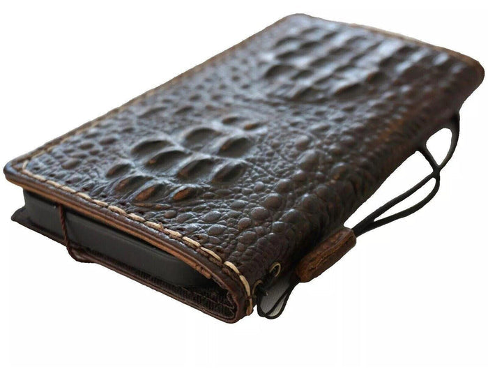 Handmade Leather Wallet Case: Samsung Galaxy, Card Slots & Wireless Charge