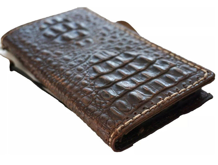 Handmade Leather Wallet Case: Samsung Galaxy, Card Slots & Wireless Charge
