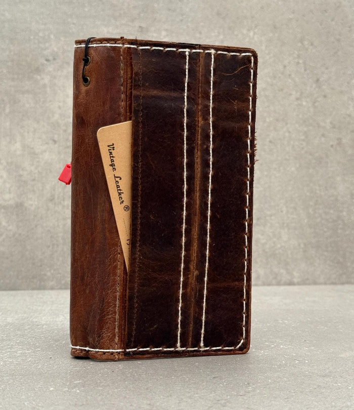 Handmade Leather Wallet Case: Samsung Galaxy, Card Slots
