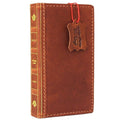 Handmade Leather Wallet Phone Case: Book Design, Card Slots