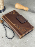 Handmade Leather Wallet Phone Case for Galaxy