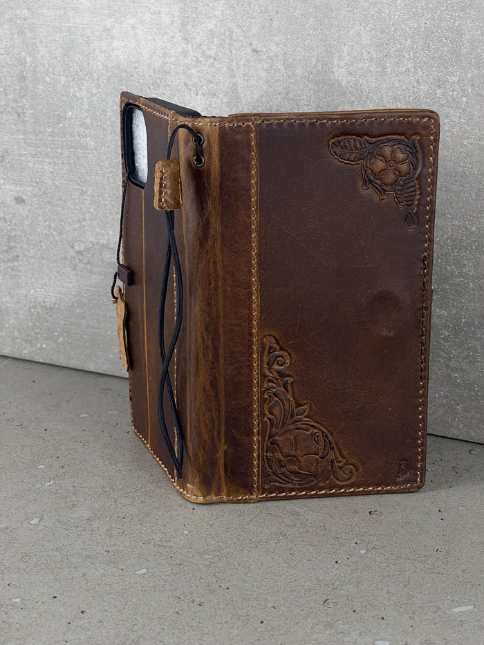 Handmade Leather Wallet Phone Case for Galaxy