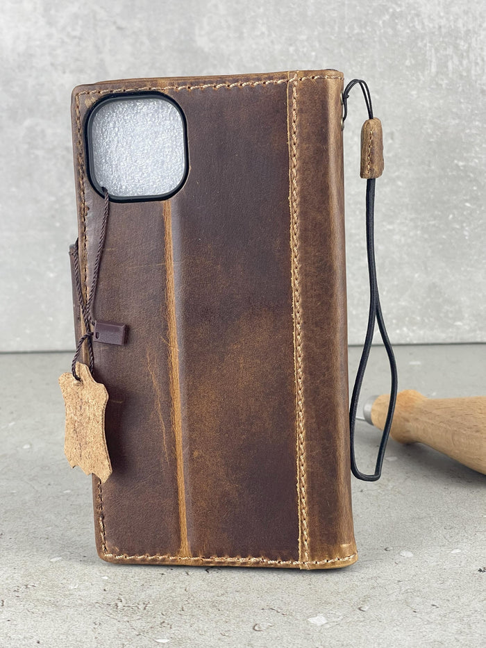Handmade Leather Wallet Phone Case for Vivo X Fold 3 Pro