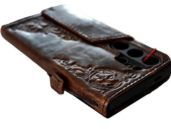 Handmade Leather Wallet Phone Case: Galaxy S21 S22 S23 S24, Note 10 20, A53