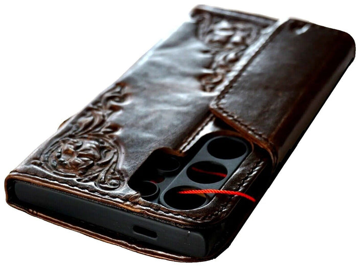 Handmade Leather Wallet Phone Case: Galaxy S21 S22 S23 S24, Note 10 20, A53