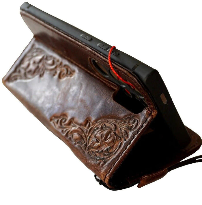 Handmade Leather Wallet Phone Case: Galaxy S21 S22 S23 S24, Note 10 20, A53