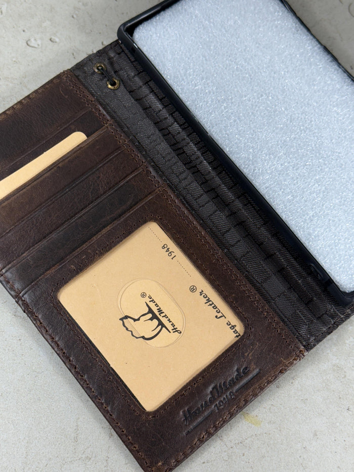 Handmade Leather Wallet Phone Case: Galaxy S26 S25 S24