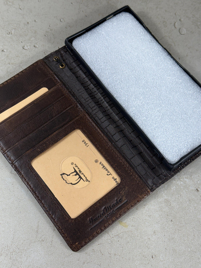 Handmade Leather Wallet Phone Case: Galaxy S26 S25 S24