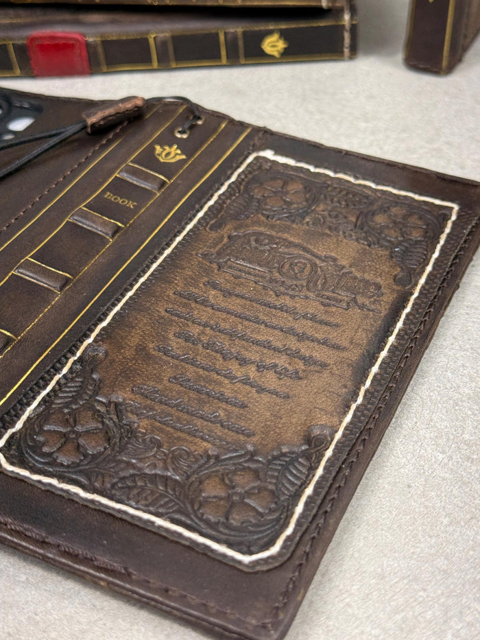 Handmade Leather Wallet Phone Case: Galaxy S26 S25 S24