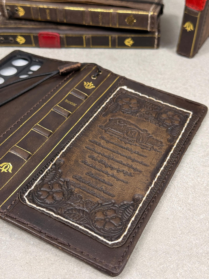 Handmade Leather Wallet Phone Case: Galaxy S26 S25 S24