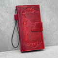 Handmade Leather Wallet Phone Case: Magnetic Book Cover with Card Slots