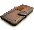 Handmade Leather Wallet Phone Case: Magnetic Book Cover with Card Slots