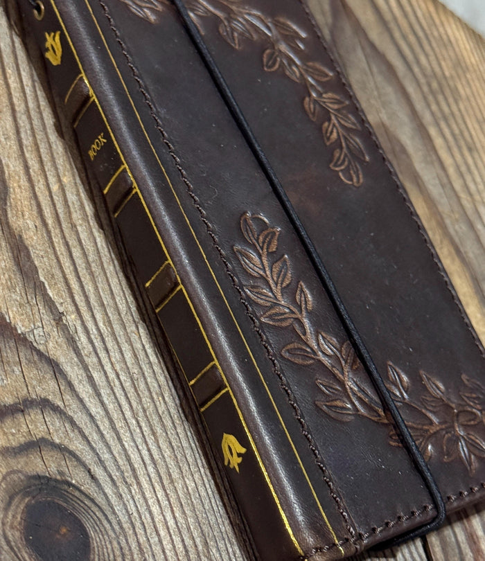 Handmade Leather Wallet Phone Case: Royal Book Design