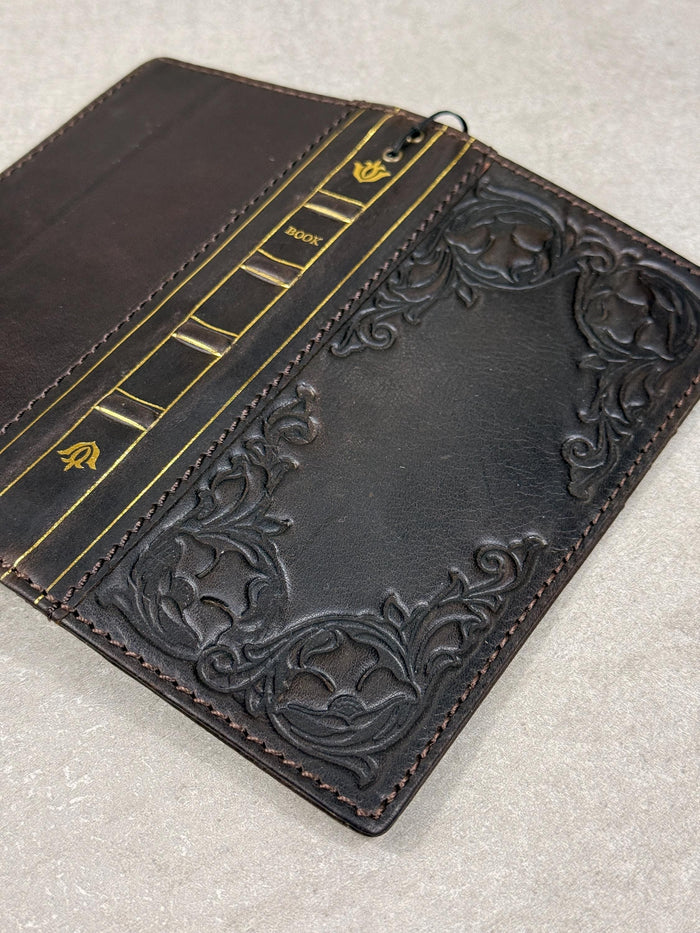 Handmade Leather Wallet Phone Case: Royal Book Design