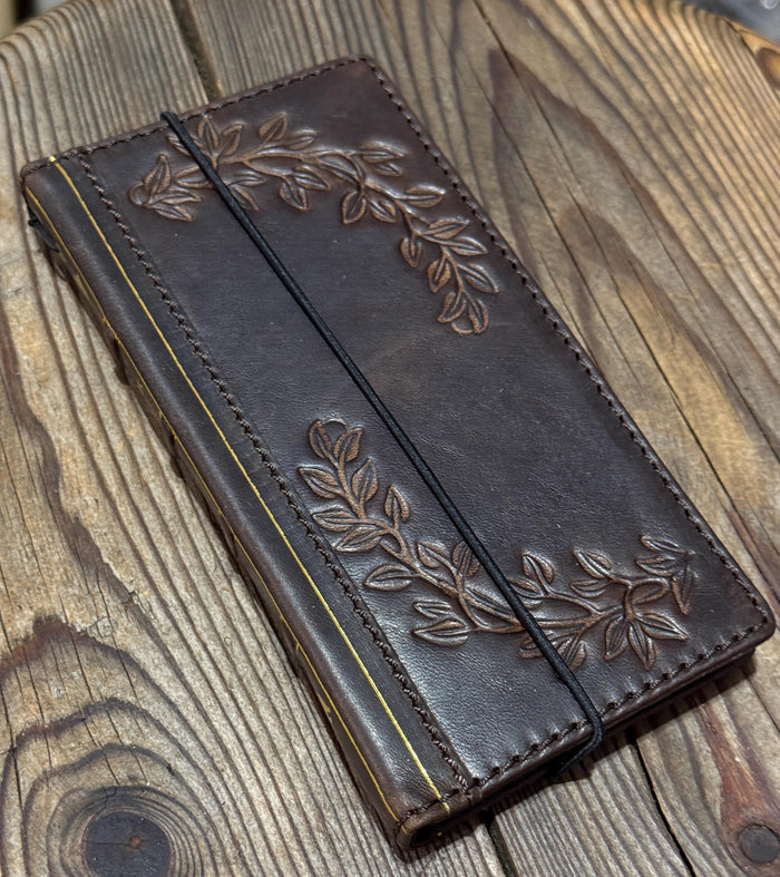 Handmade Leather Wallet Phone Case: Royal Book Design