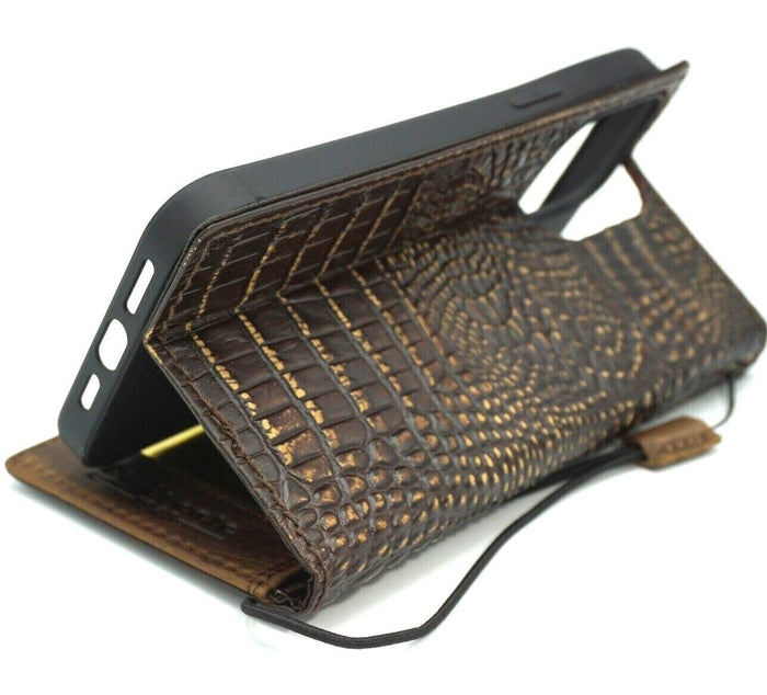 Handmade Leather Wallet Phone Case: Samsung Galaxy, Card Slots