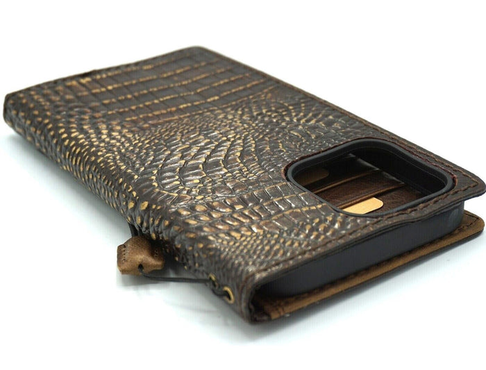 Handmade Leather Wallet Phone Case: Samsung Galaxy, Card Slots