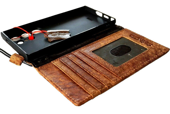 Handmade Leather Wallet Phone Case: Samsung Galaxy, Card Slots