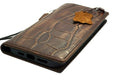 Handmade Leather Wallet Phone Case: Stone Design, Card Slots