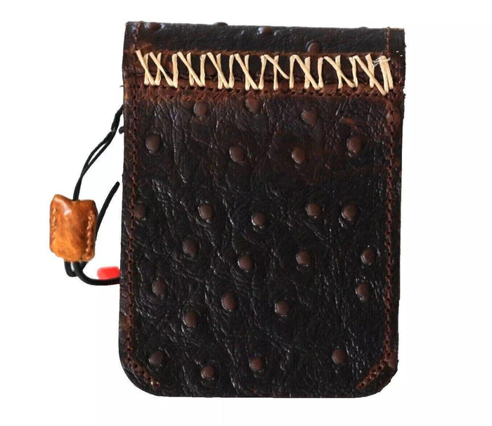 Handmade Ostrich Leather Galaxy Z Flip Cover: Art Wallet Book Style
