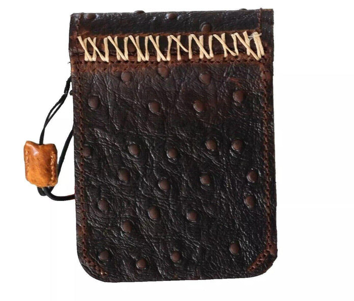 Handmade Ostrich Leather Galaxy Z Flip Cover: Art Wallet Book Style