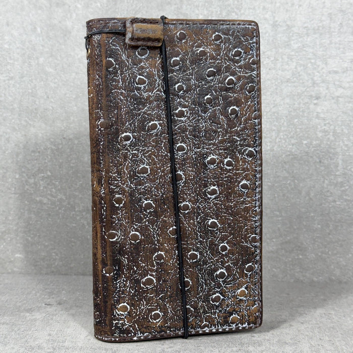 Handmade Ostrich Leather Wallet Case for Galaxy Z Fold 2/3/4/5/6/7