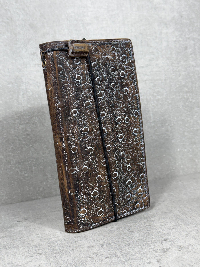 Handmade Ostrich Leather Wallet Case for Galaxy Z Fold 2/3/4/5/6/7