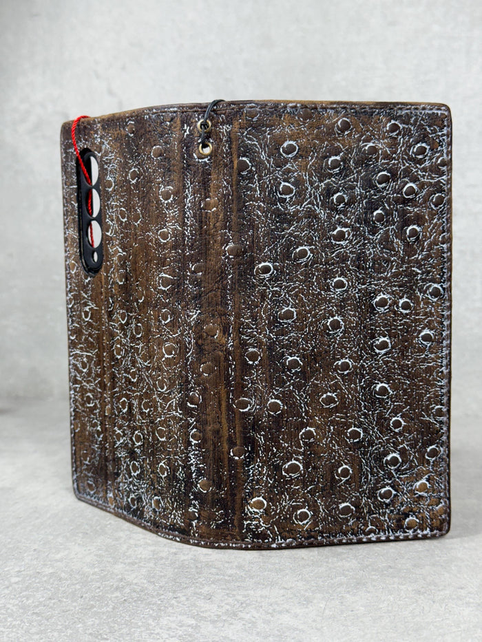 Handmade Ostrich Leather Wallet Case for Galaxy Z Fold 2/3/4/5/6/7