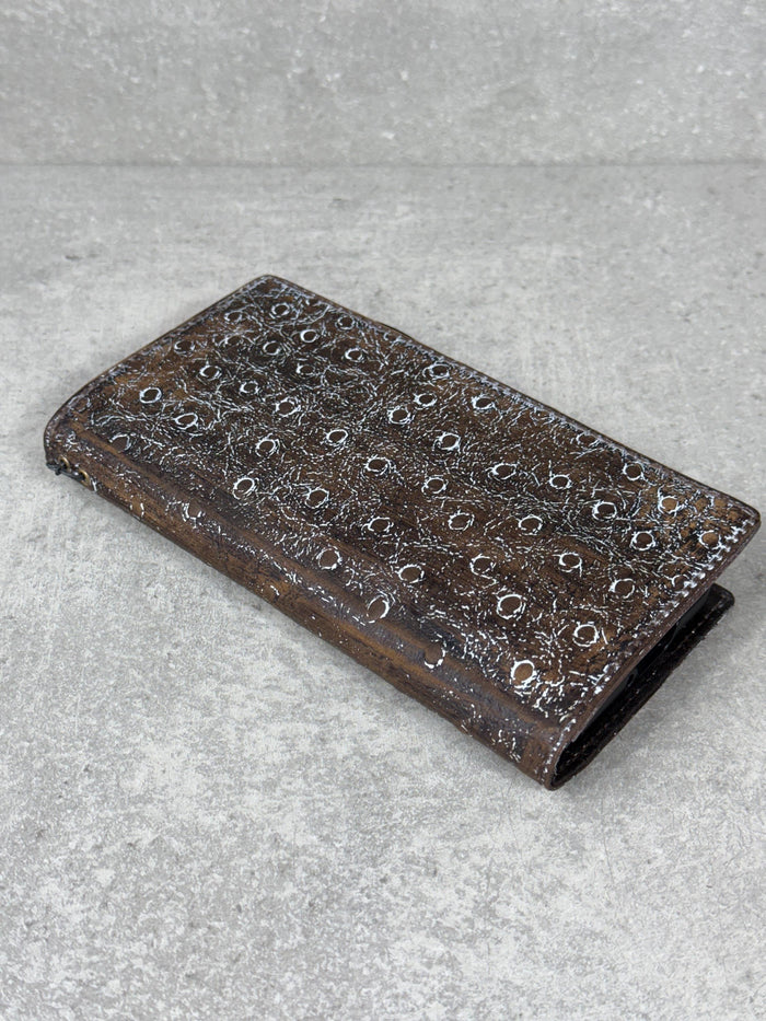 Handmade Ostrich Leather Wallet Case for Galaxy Z Fold 2/3/4/5/6/7