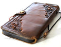 Handmade Vintage Leather iPhone Wallet Case: Art Design