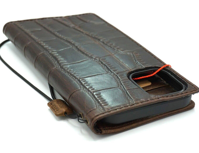 Handmade Vintage Leather iPhone Wallet Case: Art Design