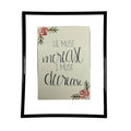Framed print with motivational quote 'He must increase, I must decrease' and floral elements on a beige background.