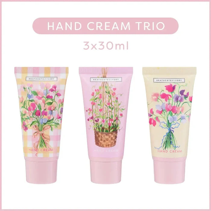 Heathcote & Ivory Sweat Pea Hand Cream Trio