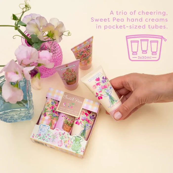 Heathcote & Ivory Sweat Pea Hand Cream Trio