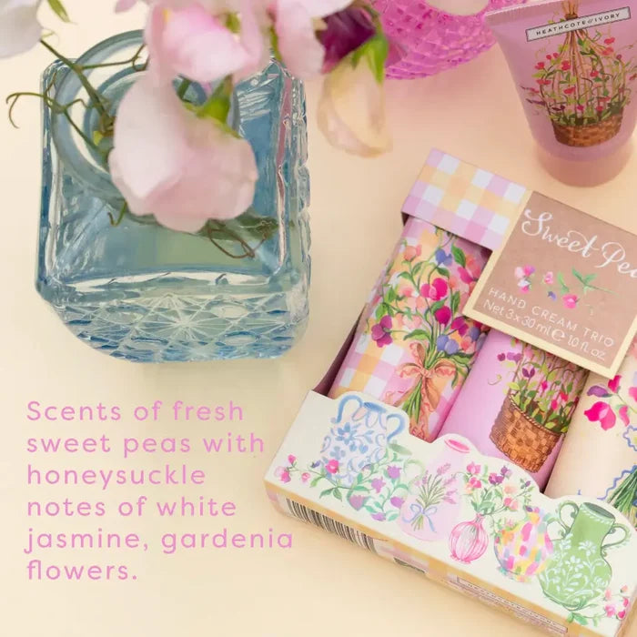 Heathcote & Ivory Sweat Pea Hand Cream Trio