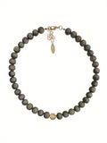 Henna Ink Pattered Beaded Bracelets - Gold & Ash
