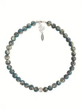 Henna Ink Pattered Beaded Bracelets - Silver & Teal
