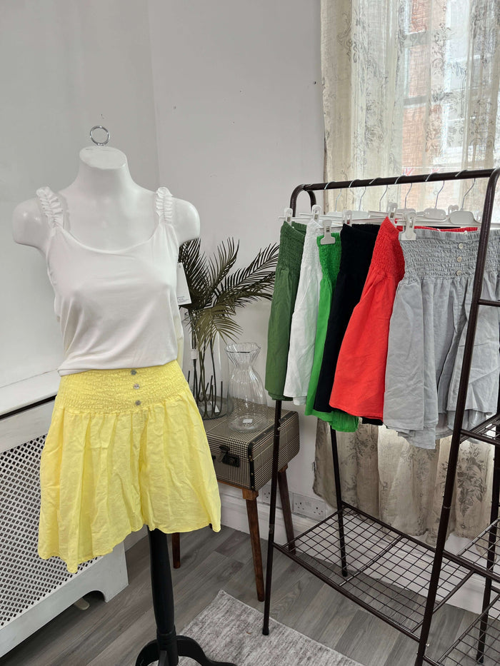 High Waist Button Skorts