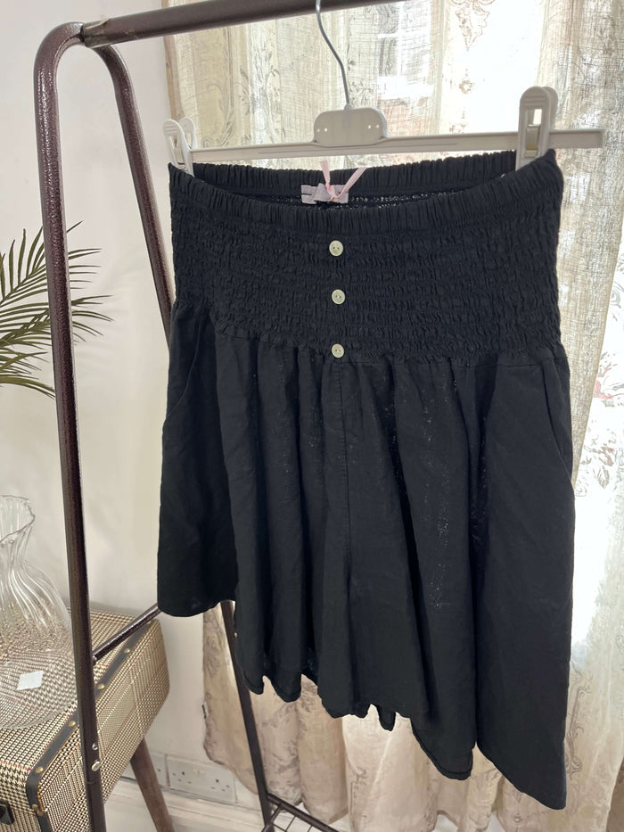 High Waist Button Skorts