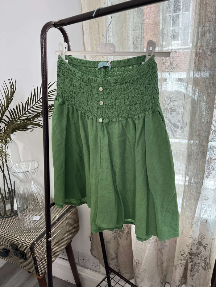 High Waist Button Skorts