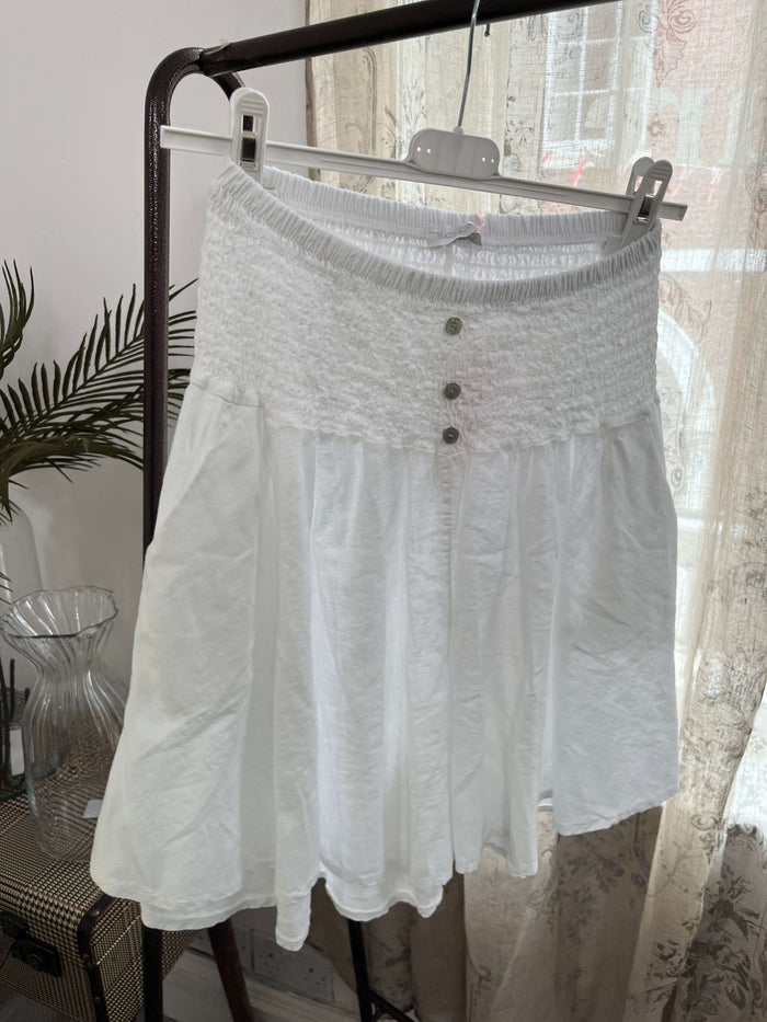 High Waist Button Skorts